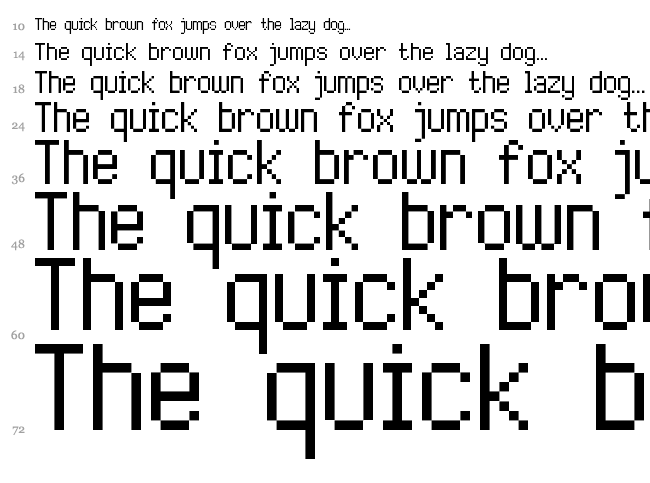 High Pixel-7 font waterfall