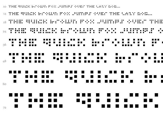 Iconian Bitmap font waterfall