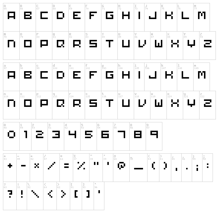 Matchworks font map