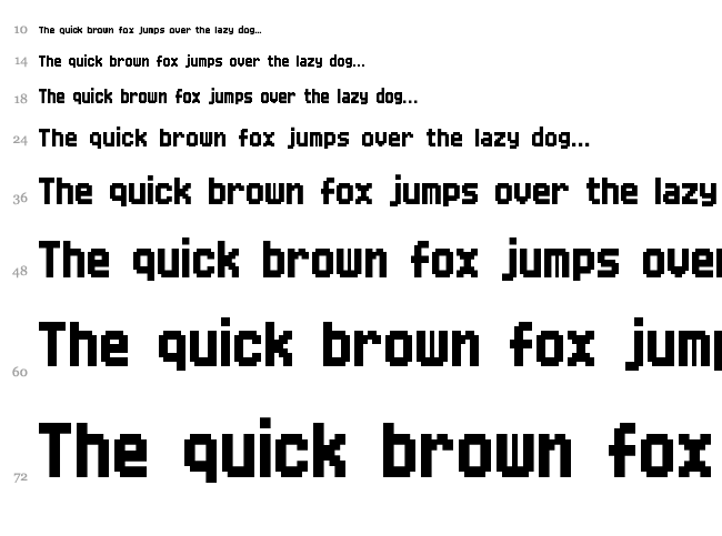 Mini Pixel-7 font waterfall