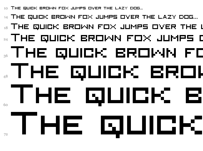 MiniKongo font waterfall