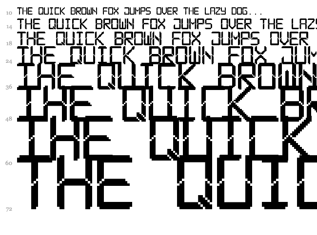 Modern LCD-7 font waterfall