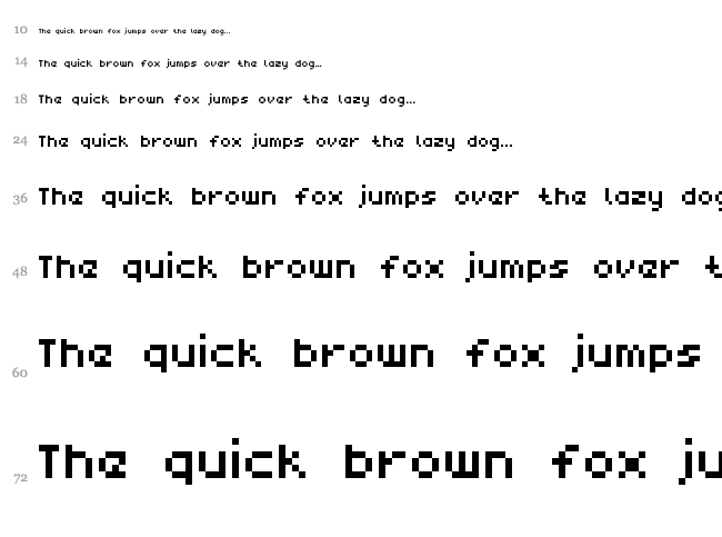 Monobit font waterfall