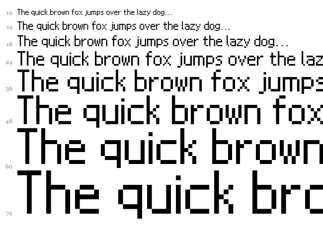NDS12 font waterfall