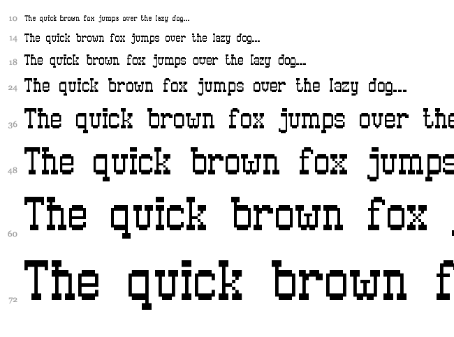 Old Pixel-7 font waterfall