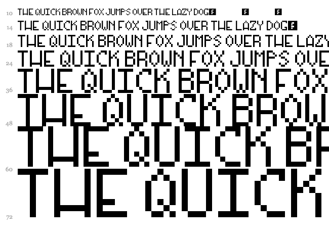 Our Arcade Games font waterfall