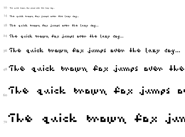 Pascal Pixel font waterfall