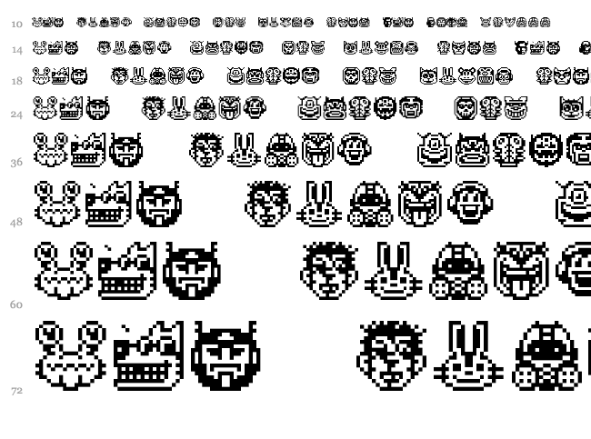 Pixel Freaks font waterfall