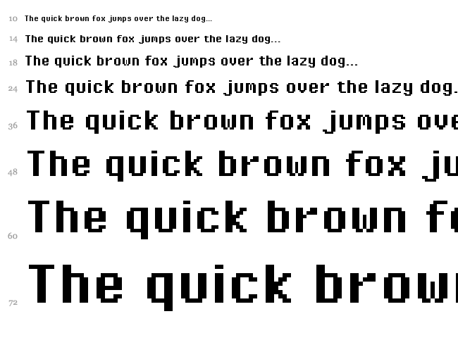 Pixel Operator font waterfall