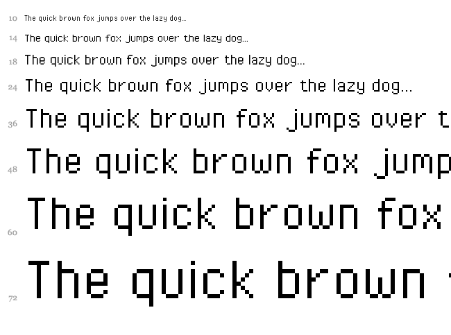Pixel Operator font waterfall
