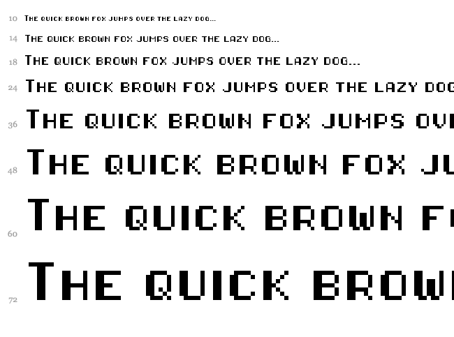 Pixel Operator font waterfall