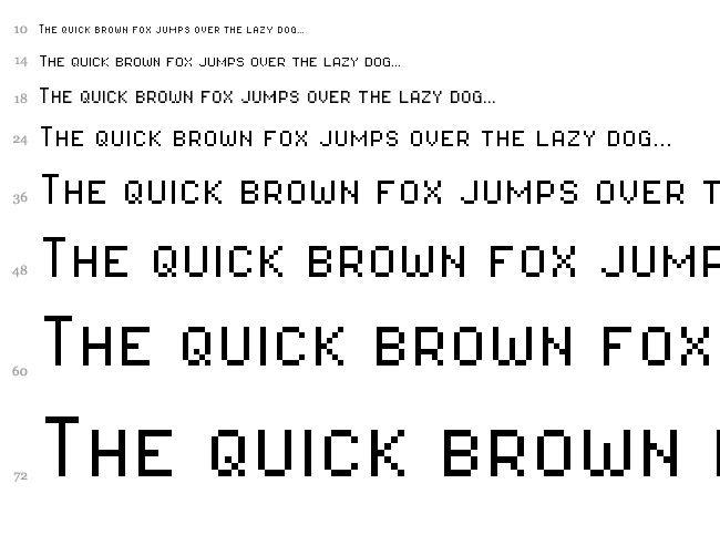 Pixel Operator font waterfall