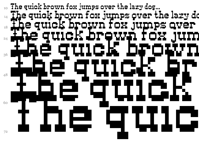 Pixel Western font waterfall