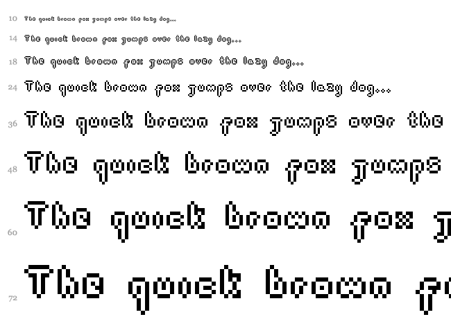 PixelDart font waterfall
