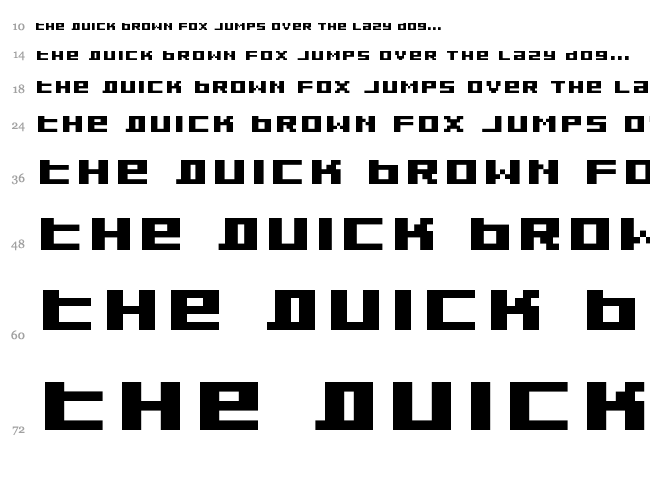 Pixeldust font waterfall