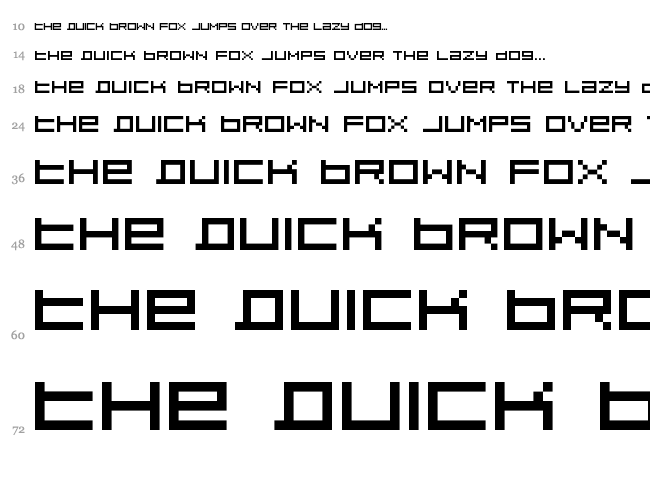 Pixeldust font waterfall