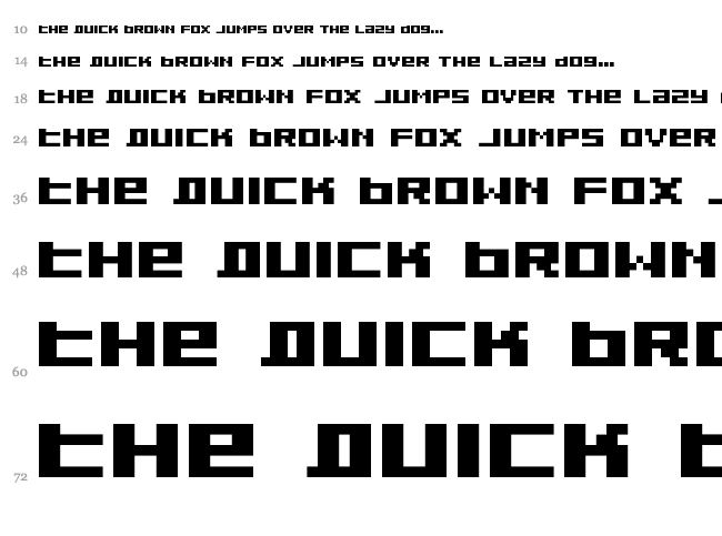 Pixeldust font waterfall
