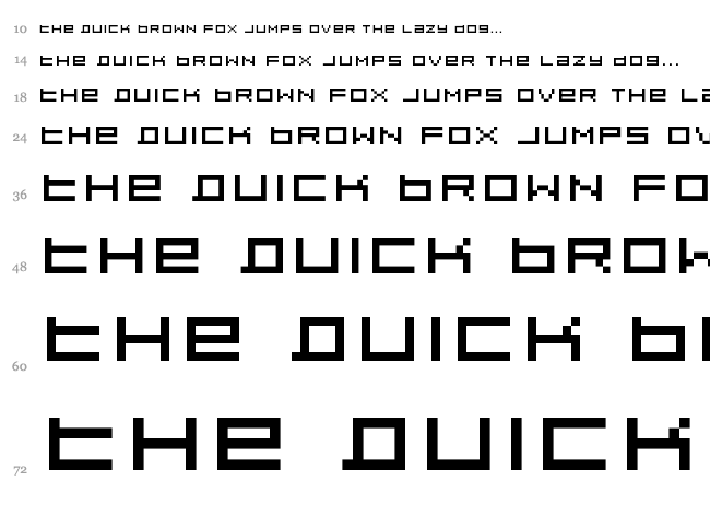Pixeldust font waterfall
