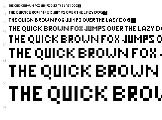 Pixeleris font waterfall