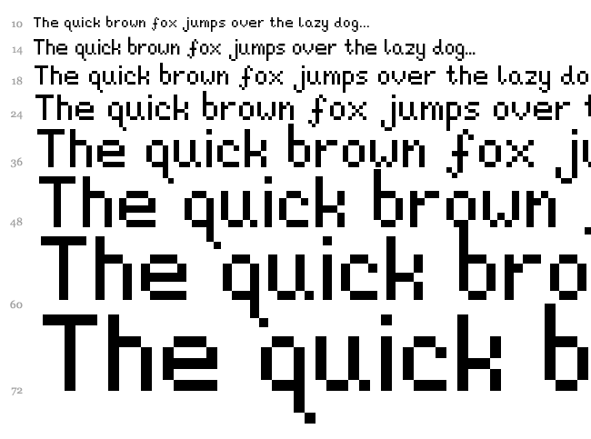 Pixeljosh6 font waterfall