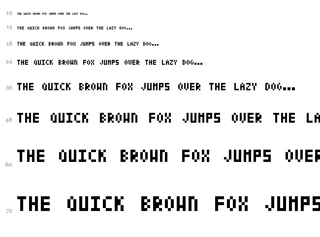 Pixel Text font waterfall