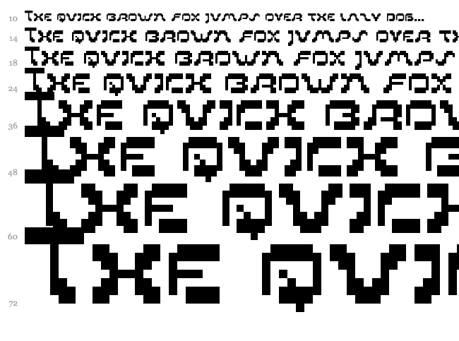 PIXoriental 9 font waterfall