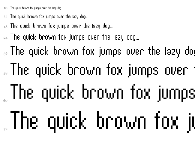 PixTall font waterfall