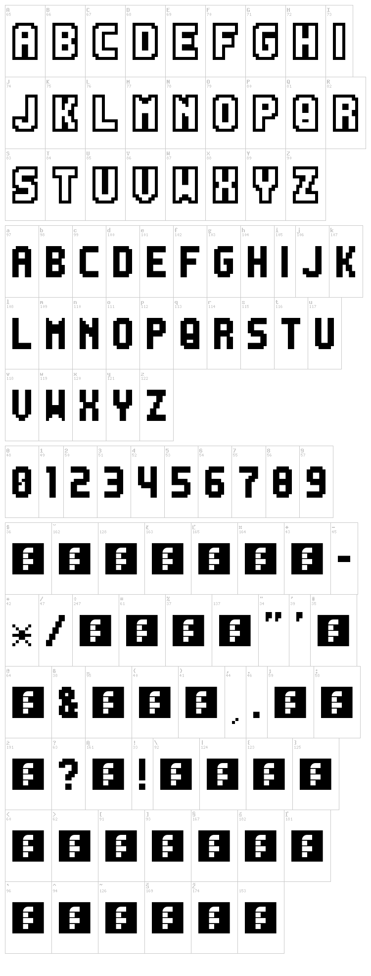 PKMN Pinball font map
