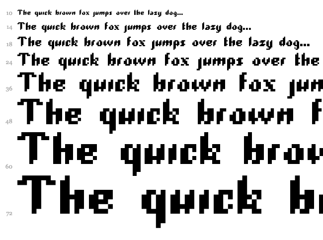 Plop Dump font waterfall