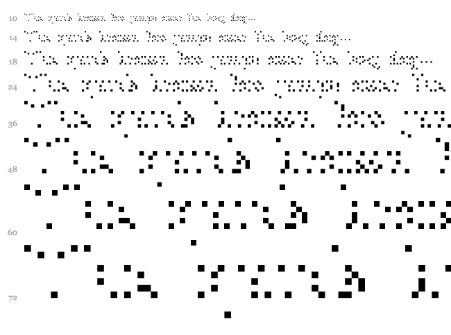 Plop Dump font waterfall