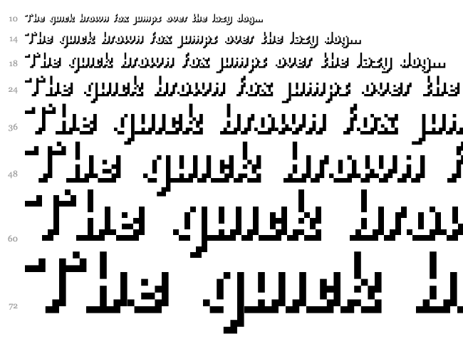 Plop Dump font waterfall