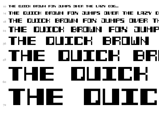 Power Pixel-7 font waterfall