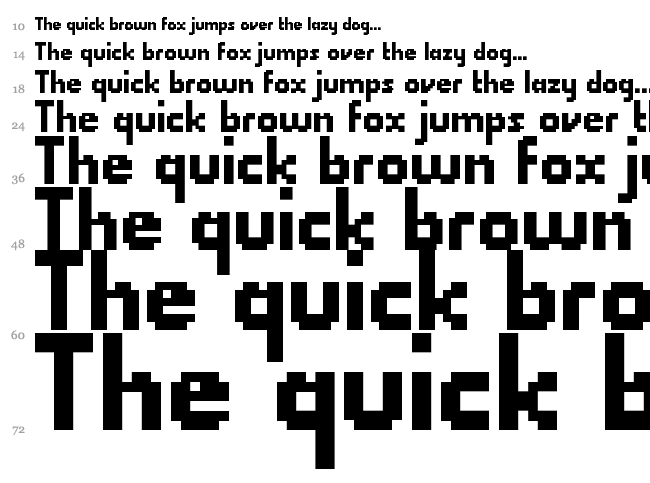 Quadrit font waterfall