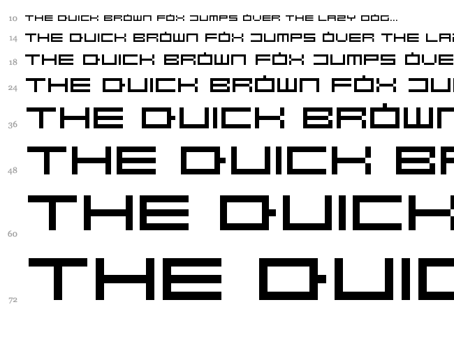 Robotastic font waterfall