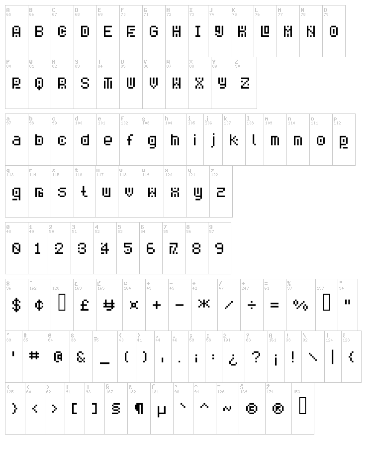 Savior font map