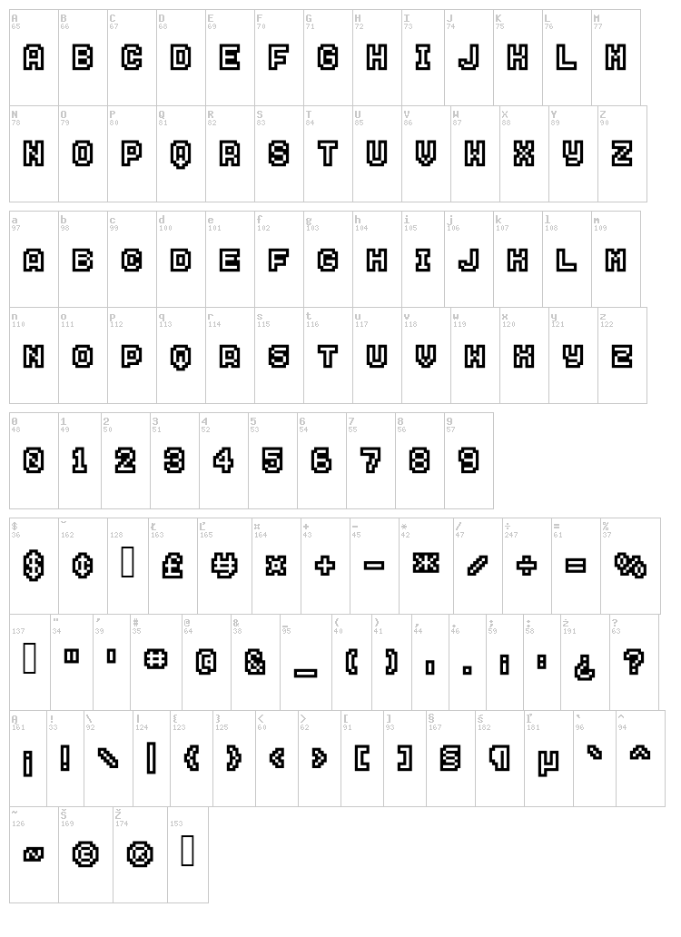 Savior font map