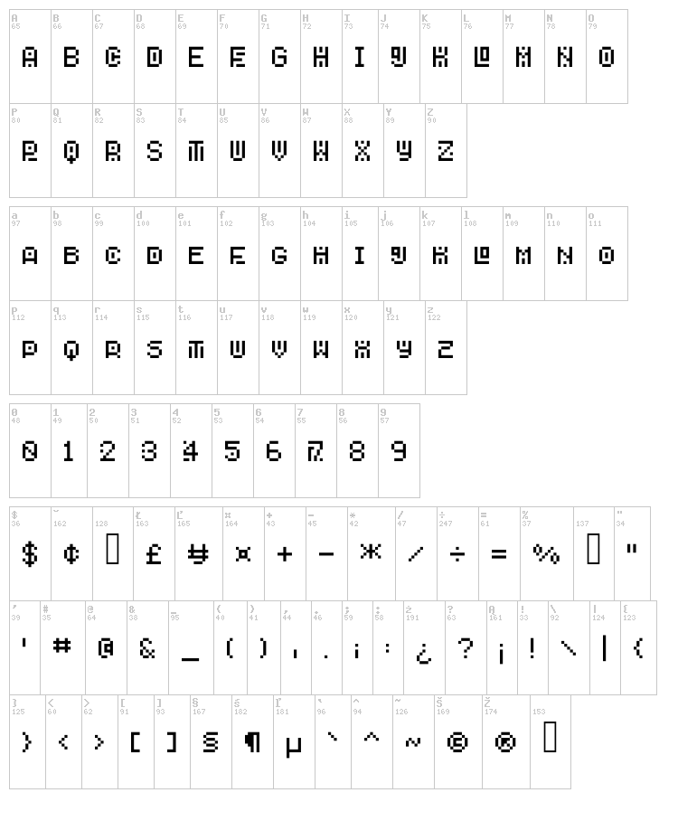 Savior font map