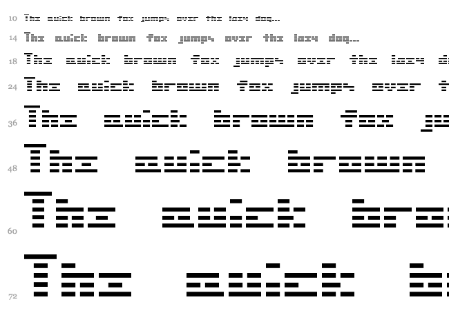SG01 font waterfall