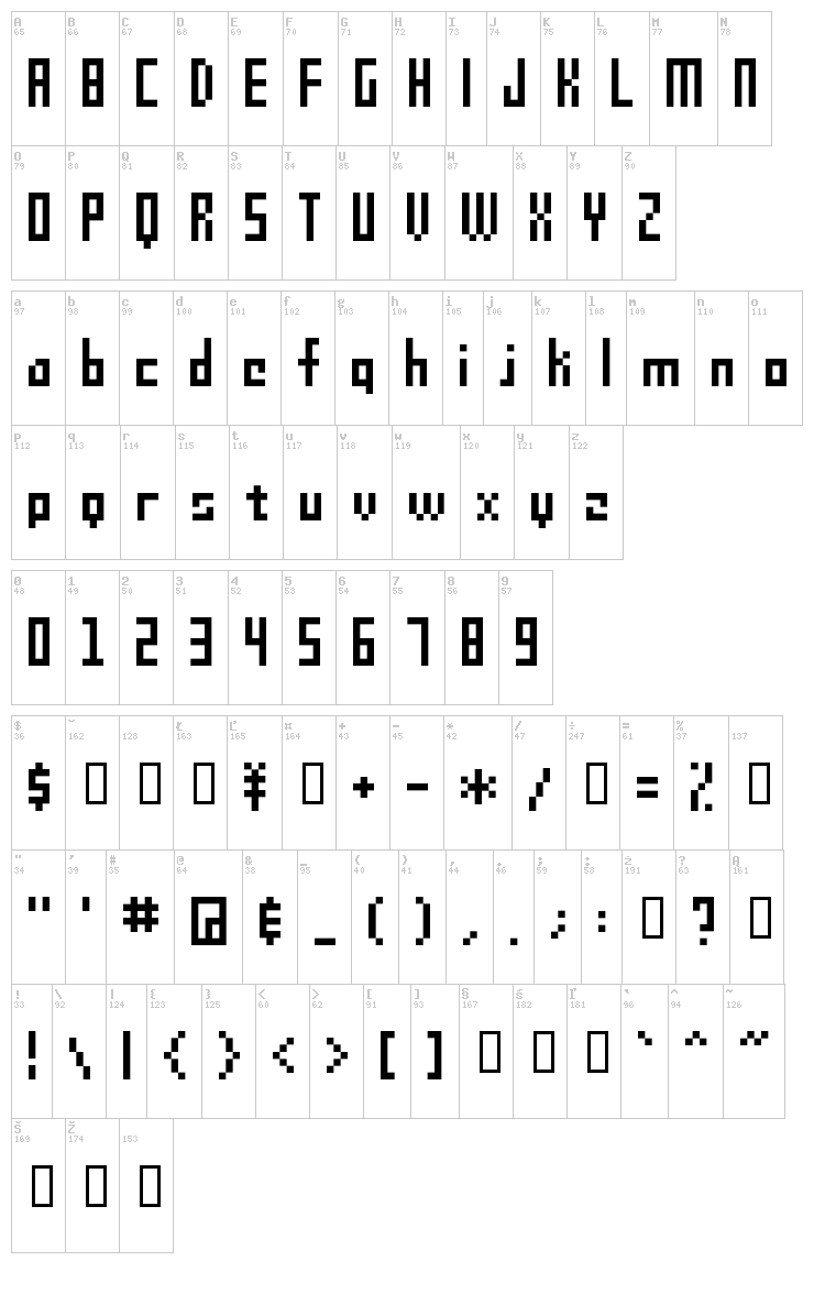 SG09 font map