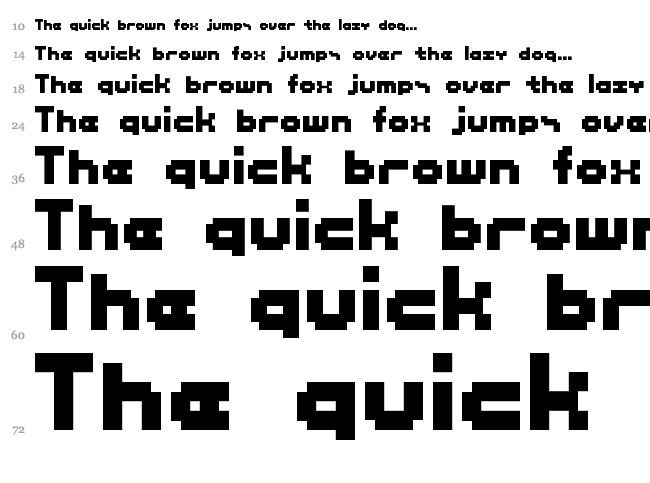 SG12 font waterfall
