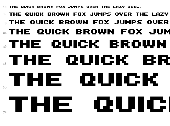 SG14 font waterfall