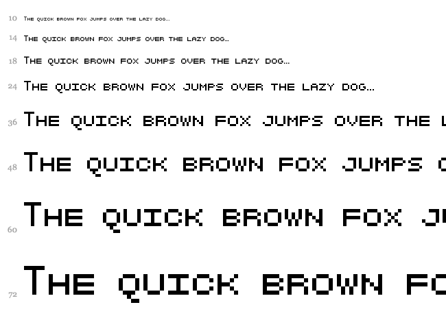 SGK050 font waterfall