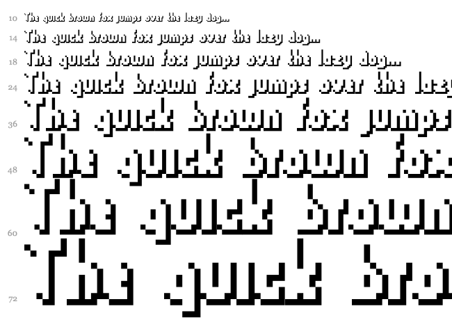 Smacky Formula font waterfall