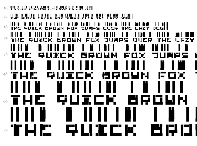 SmallBars font waterfall