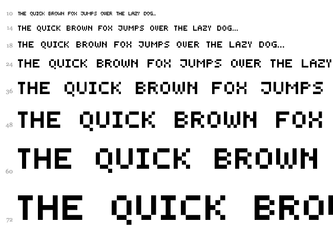 Smallest Pixel-7 font waterfall