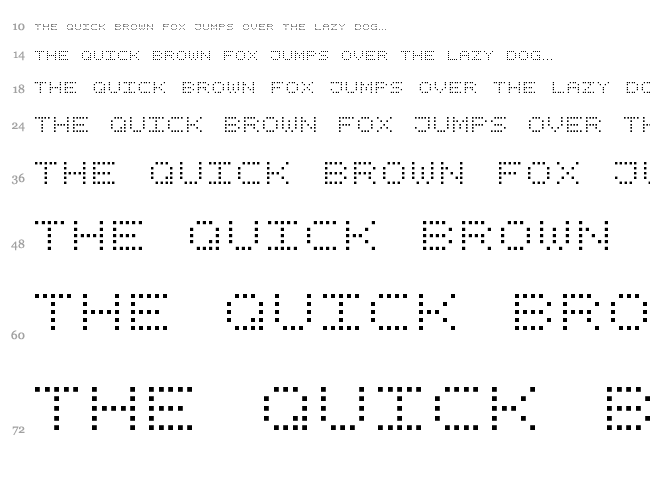 Square Dot Digital-7 font waterfall