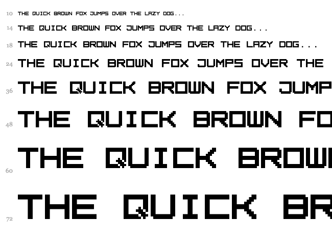 Square Pixel7 font waterfall