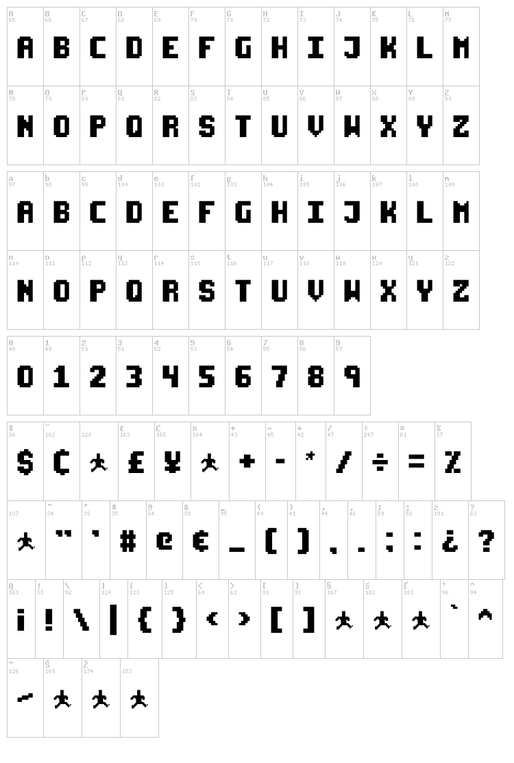 Starseed Pro font map