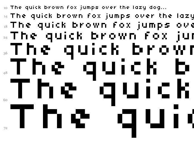 Subatomic Screen font waterfall