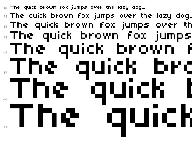 Subatomic Screen font waterfall